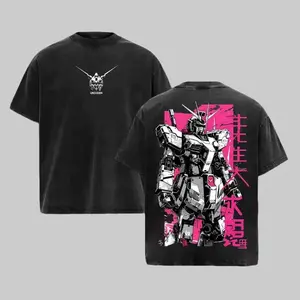 [Collection] Gundam Vintage Wash T-Shirt - Premium Heavyweight Cotton Retro Anime Graphic Tee - Oversized Streetwear Apparel - EFSF Earth Federation Space Force Collector's Shirt Gift