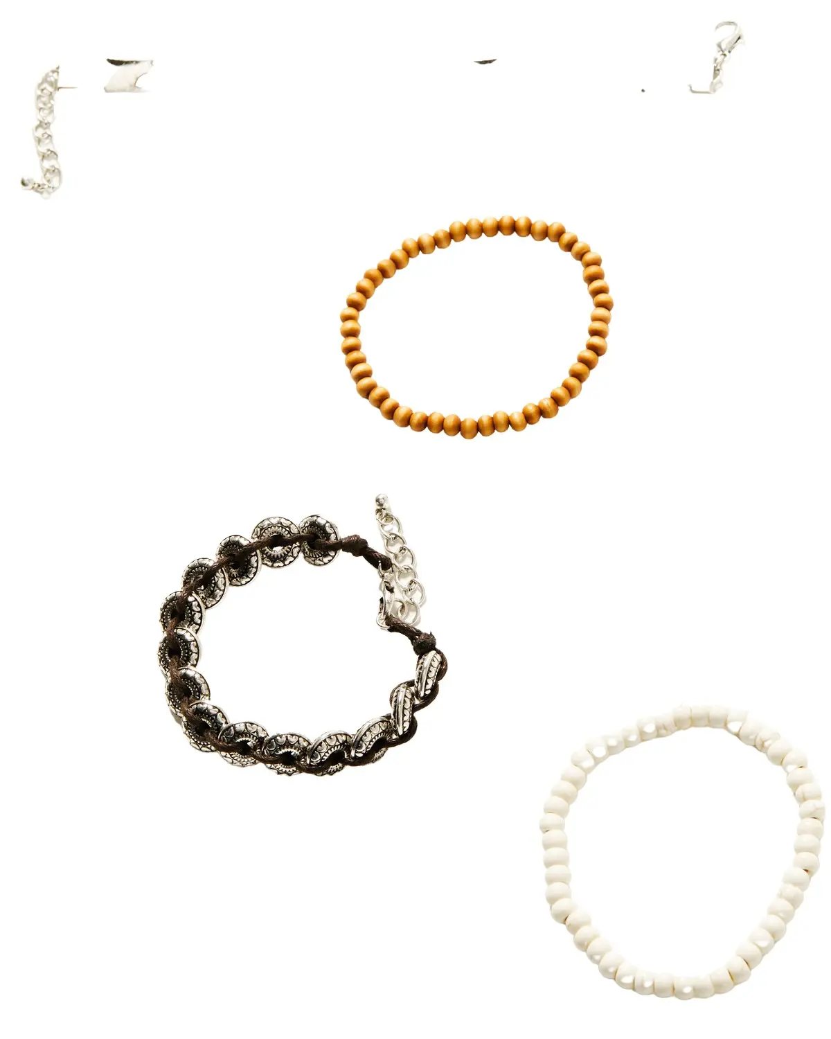 Shyanne Women's Women'S Braided Concho Cow Print Beaded Bracelet Set - Pb6397