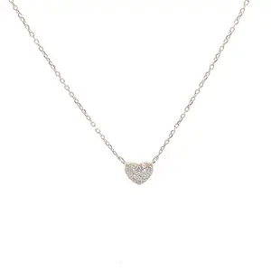 Heart-Shaped Heard Diamond Necklace in 14K Gold