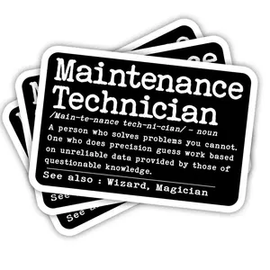Job Definition Funny Maintenance Technician Sticker - Offensive Hard Hat, Toolbox, Car, Gun, Electrician Decal - Work Humor WJD
