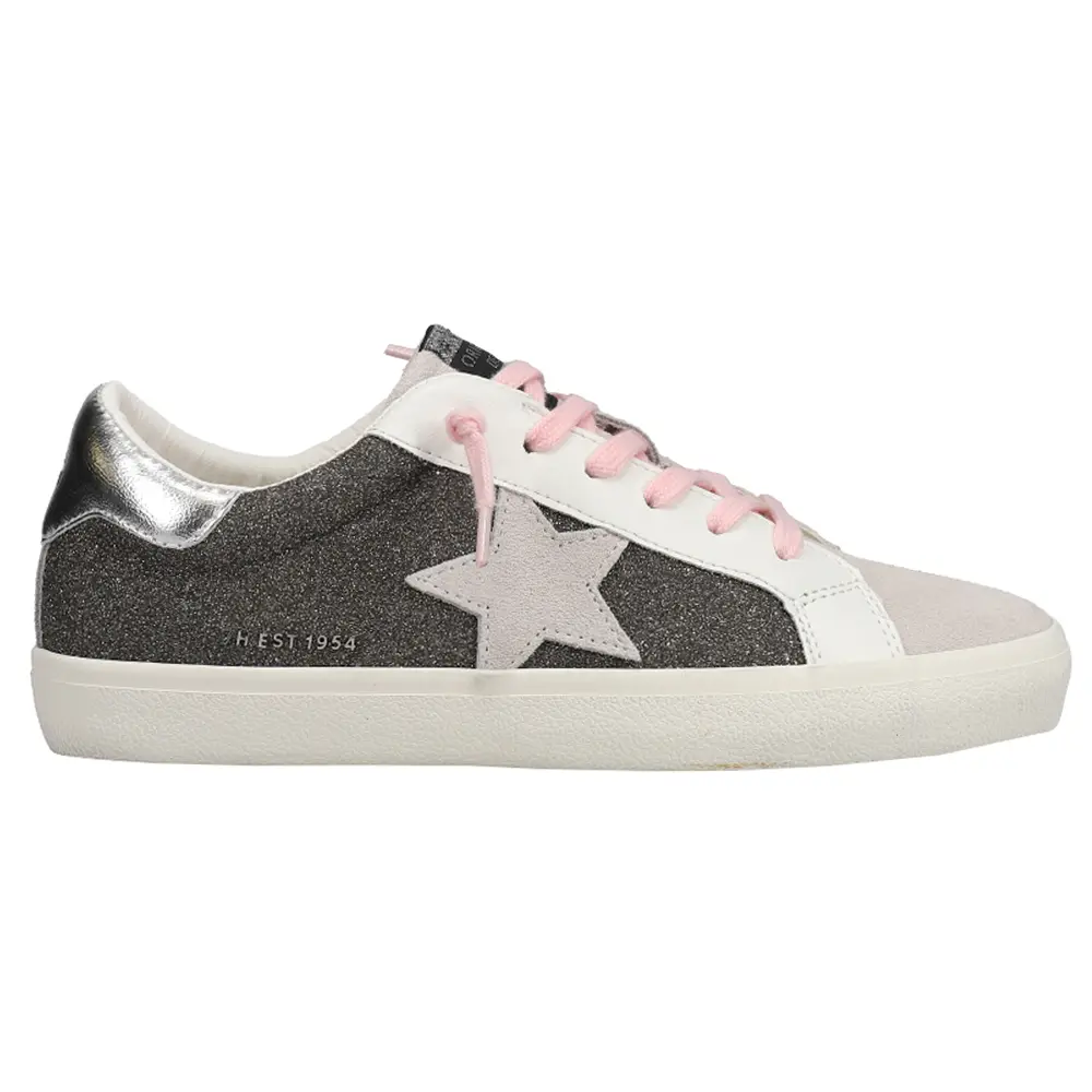 Vintage Havana Womens Blair Glitter Slip On Sneakers Shoes Casual - Grey, Silver, White
