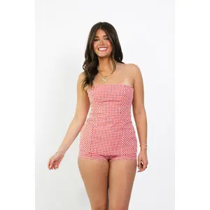 Red Checker Top and Shorts Set