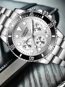 Men's Business Fashion Calendar Luminous Watch, Fashion Watch for Party, Daily Clothing Decor, Trendy All-match & Exquisite Watch for Birthday Gift with Box