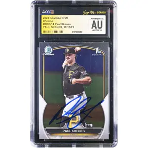 Paul Skenes Pittsburgh Pirates Autographed 2023 Topps Bowman Draft Chrome 1st Bowman #BDC-14 CGC Fanatics Witnessed Authenticated Auto 10 Card - Fanatics Authentic Certified