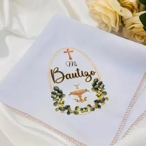 12pcs Baptism Favors, Recuerdos Para Bautizo, Servilletas de tela  Para Bautizo 12x12” Gift