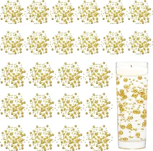 24 Pcs Artificial Pearl String for Floating Candle Faux Pearls Beads String Pearl Party Garland Decoration for Vases Filler Wedding Centerpiece Christmas Party Decor (Gold)