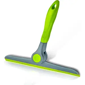 10" Heavy Duty Green, Grey Window Cleaning Squeegee, Handheld Squeegee for Glass Doors, Windows, Car Windshields & More