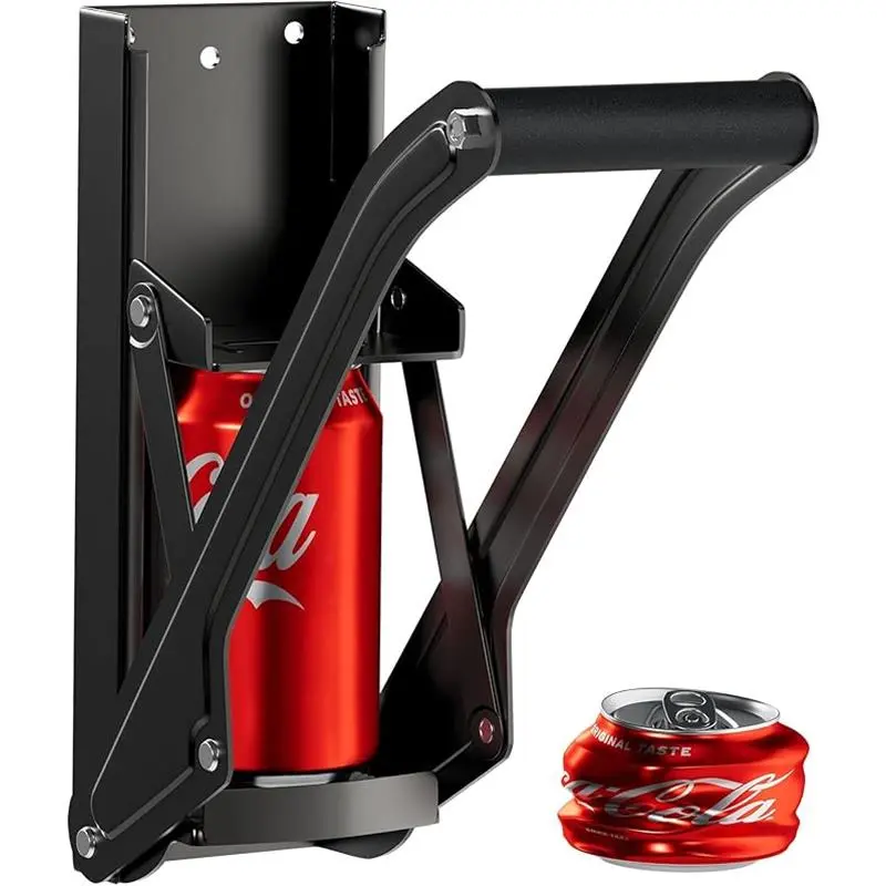 Can Crushers for Recycling - 16 oz Heavy Duty Aluminum Can Crusher Wall Mounted - Soda and Beer Can Smasher for Recycling with Bottle Opener - For 12 and 16 oz Cans - Easy to Install - RamPro