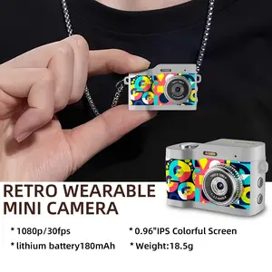 T1 Thumb Camera, 1080P, 0.96 Inch Mini, 200mah Battery Capacity, Coin Size, One-Touch Photo/vid, LED Flash, Lanyard, Filter