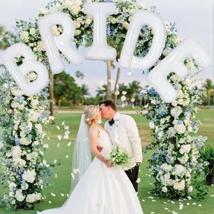5pcs Set 16 Inch Bride Balloons Bride Letter Aluminum Foil Balloon Set, Balloon Decorations Kit, Engagement Party Decorations, Bachelorette Party Decorations