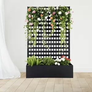 Heavy-Duty Metal Raised Garden Bed with Trellis, Rust-Resistant Steel Planter Box, Easy Assembly Vertical Gardening Kit for Outdoor Vegetables, Herbs & Flowers, 47 x 18 x 72 Inch