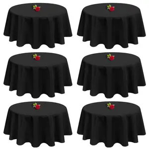 Showgeous 6-Pack Round Tablecloths – Stain & Wrinkle Resistant Polyester in 70/90/108/120 Inch, Boho Wedding Decor, Valentine’s Day, Baby Shower, Bridal Shower, Birthday Parties, Patio Dining, Romantic Dinners & 2026 Trendy Event Decorations