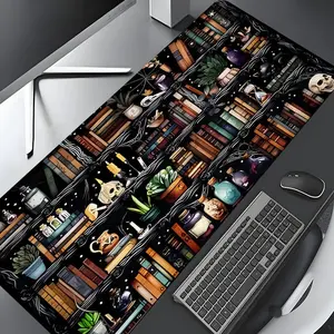 Fantasy Library Pattern Design Mouse Pad, Gaming Mouse Pad, Non-slip Rubber Base Office Desk Keyboard Mouse Mat for Home Office Game Room Desk