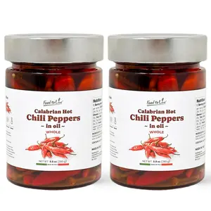 Whole Long Calabrian Hot Chili Peppers in Oil, 280 g - Spicy and Savory