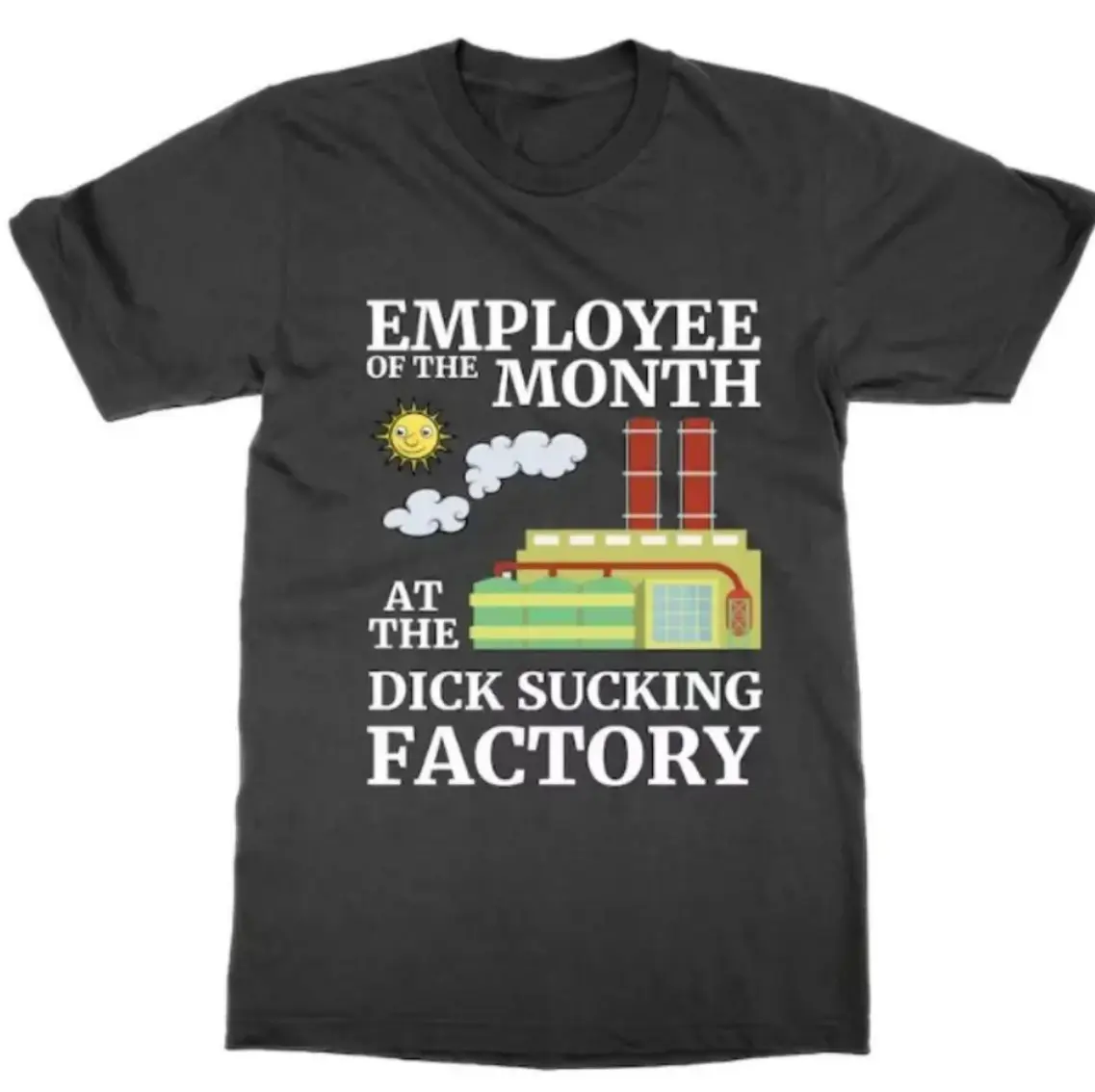 100% Cotton Hilarious Employee Of The Month T Shirt From The D*** Sucking Factory Funny Statement Tee Top Stag Do Novelty Casual Crewneck