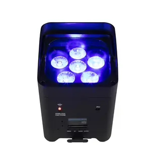SHEHDS Rechargeable Par Lights 6x18W Remote/APP/DMX512 Control Uplighting DJ Lights RGBWA+UV 6In1 8800mAh High Capacity Battery Powered Sound Activated Stage Lighting Up Lights for Party Wedding Dance mars  lite