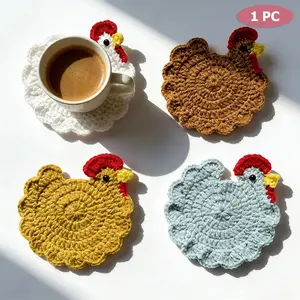 1 Pack Handmade Crochet Chick Shaped Yarn Coaster | Knitted Woven Heat Resistant Anti-Scald Non-Slip Cup Mat | Creative Decorative Trivet Mat for Home Dining Table Kitchen Daily Use