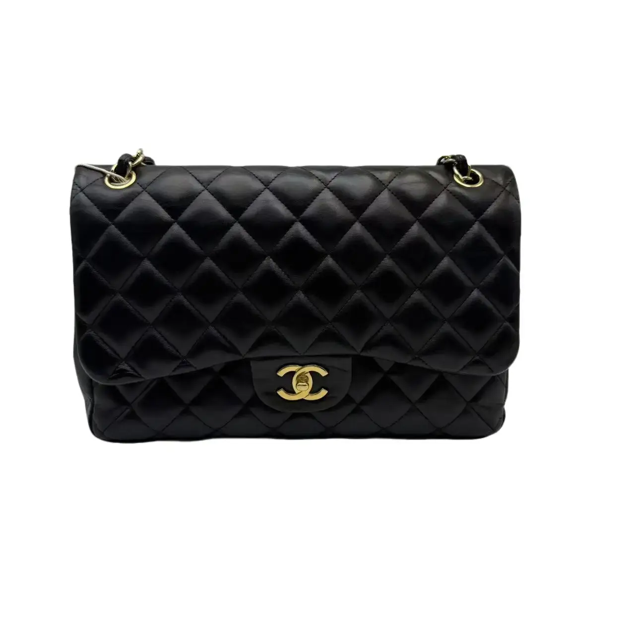 Pre-owned CHANEL HZ8 Classic Flap (CF) jumbo – Black Lambskin with Gold Hardware 62163 Combined Order