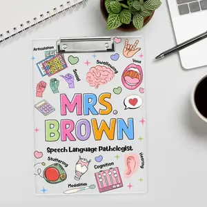 Personalized Speech Therapist Teacher Clipboard, Custom Speech Therapy Teacher Gift, SLP Clipboard With Teacher Name, Gift For SLP Teacher
