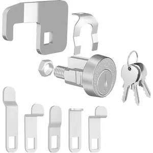 Heavy-Duty Cam Mailbox Lock and Key Replacement (C7120) for C9100/C9200, L1172C Mailbox Locking Systems, 1 Pack, 3 Pcs Keys, Nickel Finish, Anti-Theft Lockable Design