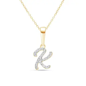Cursive Diamond Initial Necklace
