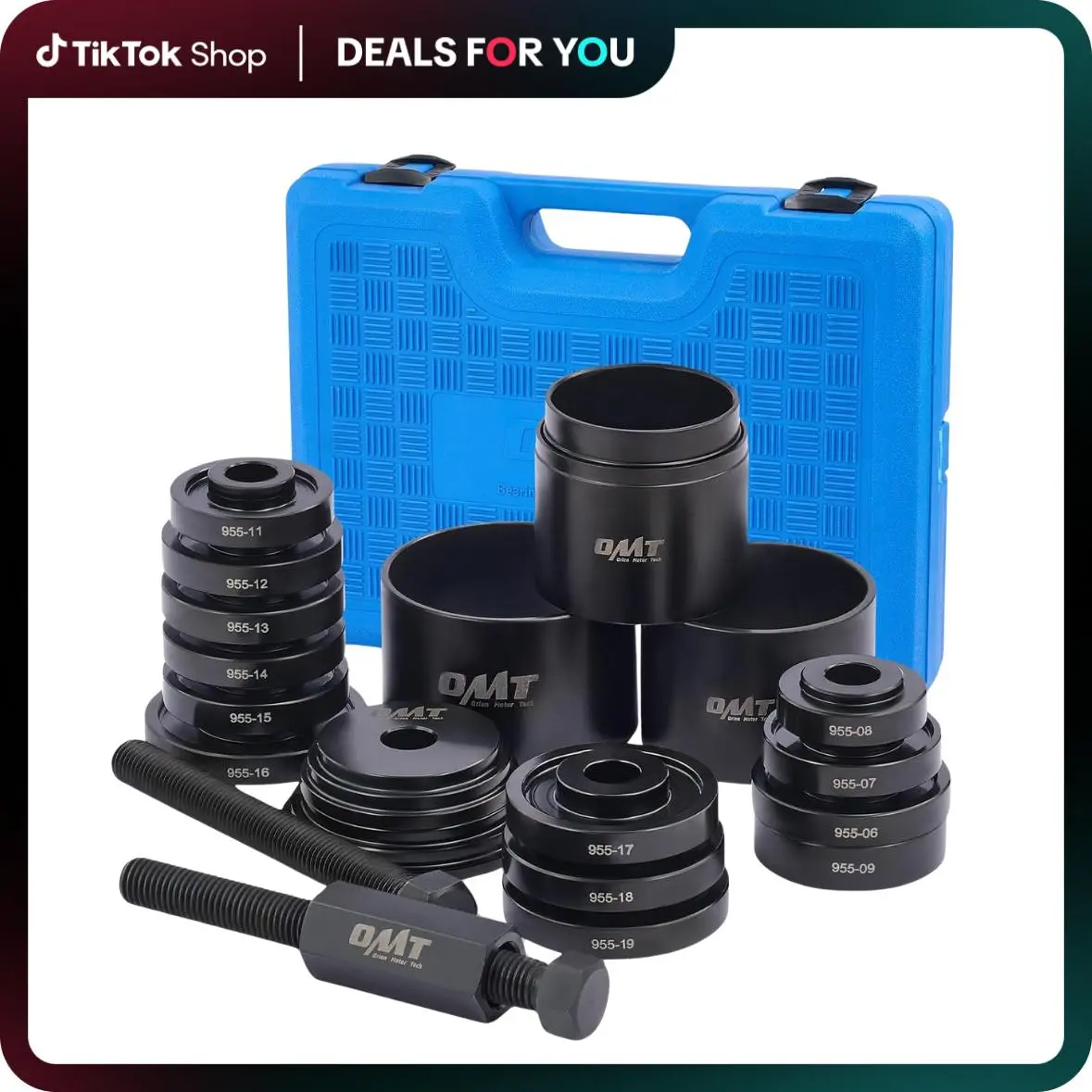 【Fall Deals For You】Orion Motor Tech Wheel Bearing Press Kit for Front Wheel Drive Bearing Replacement, Red/Blue 24pcWheel Bearing Puller Tool Set wit