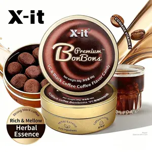 X-it Iced Coffee Candy 88g, for Driving, Overtime Work, Staying Up Late, Combating Drowsiness and Refreshing, VC American Style, Mint Throat Drops 88g