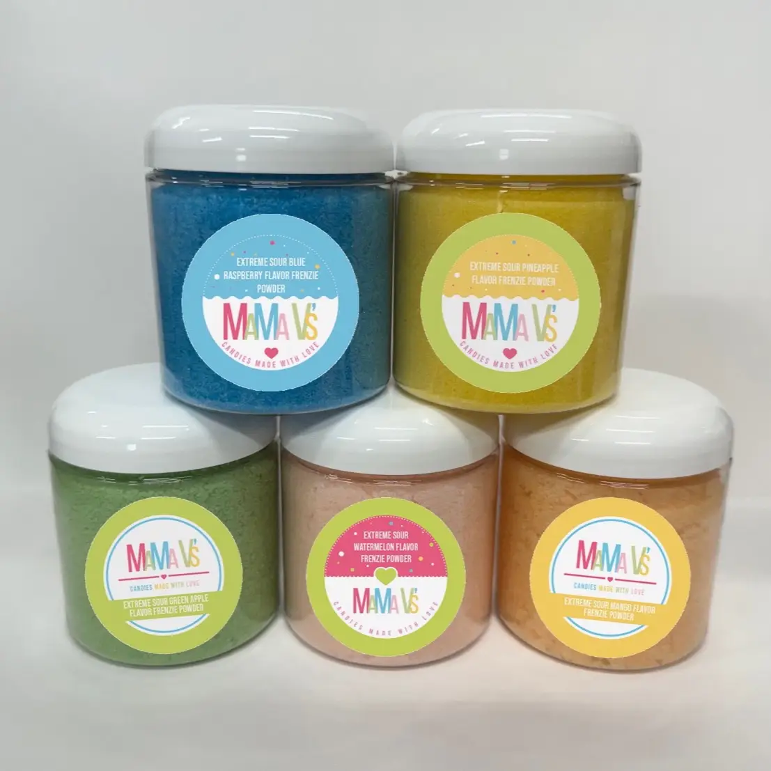 Mama V's FLAVOR FRENZIE POWDERS (POWDER ONLY) Now In Bags, Sweet Sour Delicious Candy Powder - Mixed, Beverage Rim Dip, Fruit dipper Snack Bonbon Perf