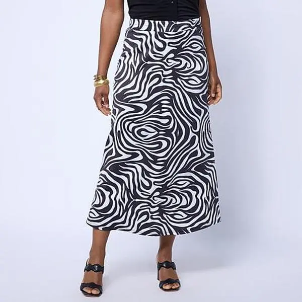 Vivica A. Fox Collection Pull-On Mid-Calf Scuba Skirt