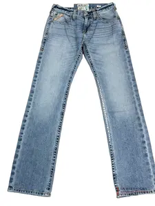 ARIAT Mens Jeans Orleans M7 Slim Fit Straight Leg 10047314 Classic Stylish Stretch Denim with Distressed Wash & Back Pocket Denim Menswear Stylish