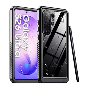 Temdan Designed for Samsung Galaxy S26Ultra/S26/S26Plus/S25Ultra/S25/S25Plus/S24Ultra/S24Plus/S24/S23Ultra/S22Ultra Case Waterproof, Built-in Lens & Screen Protector Military Shockproof Dropproof IP68 Underwater Full Body Phone Case-Black (2026)