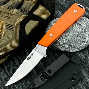 Hot New Straight Knife with Sheath, 8cr13mov Blade, G10 Handle, Home Fruit Knife, Outdoor Camping Hiking Fishing High Quality Wear-Resistant Tool, Portable Multipurpose Knives