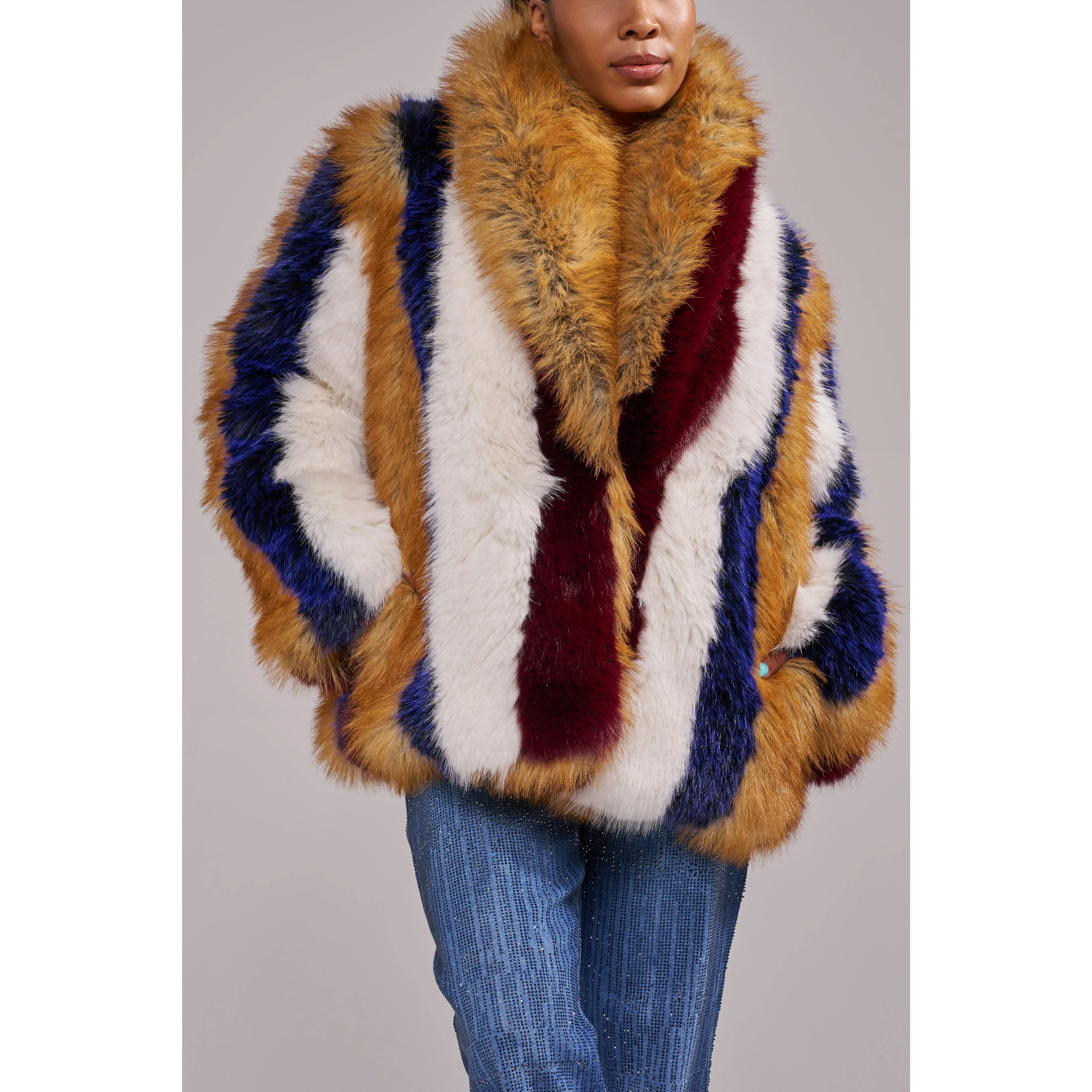 AMBRIA-MULTI FAUX FUR JACKET