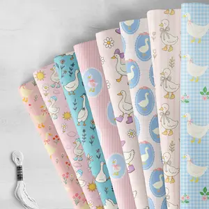 8pcs Cute Duck Goose Flower Pattern Fat Quarters 100% Polyester Quilting Fabric Assorted Bundles 7.8”x7.8”- for Beginner Craftsmen, Quilting & Sewing Project, Patchwork, Home Textile Decor, Diy Crafts, Gifts Ideas