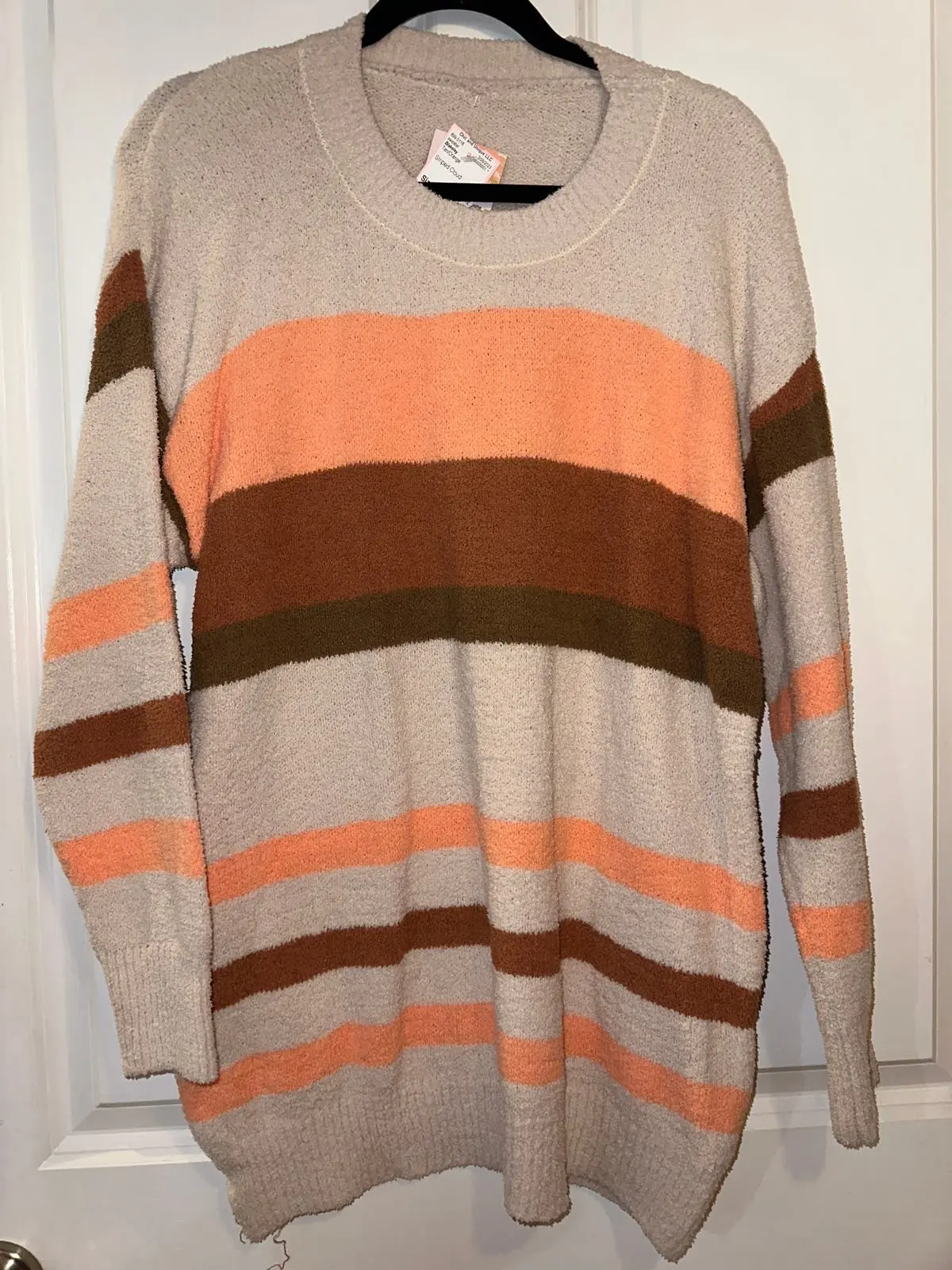 Fall Around Striped Cloud Sweater