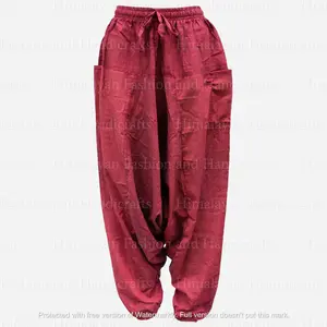 Nepal Yoga Harem Pants | Traditional Yoga Pants | Genie Pants | Handmade Cotton - Nepal | One Size | Hippie Bohemian Style - Multicolor