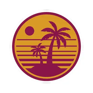 Tropical Sunset Kiss-Cut Stickers | Fun Laptop Decor, Beach Vibes, Summertime Aesthetic, Phone Stickers, Gift for Plant Lovers Transparent Vinyl