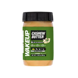 (2 Pack) Wakeup Natural Cashew Butter 12.7 oz- Simple & Pure Cashew Spread for Daily Needs
