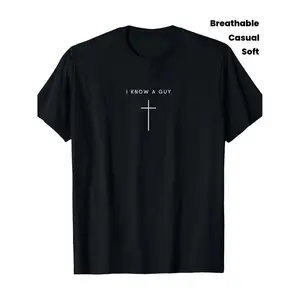 Men's & Christian Jesus T-Shirt - 100% Cotton 180gsm Soft Breathable Short Sleeve Crew Neck Tee with Jesus Christ Print - Casual Church Wear, Religious Gift for Men