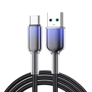 USB to type C Cable 120W Fast Charging Cord For iPhone 17 16 15 Pro Max Air USB To C Colorful Quick Charger Wire For Samsung Xia traveling gadgets