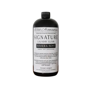 Riviera No•7 Signature Laundry Elixir - Luxury Laundry Detergent 32oz. Sea Salt & Pistachio with Dark Amber Rosewood Plant-Based High Efficiency Concentrated Gentle Handcrafted by: Wild Aromantics