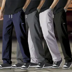 Men's Affordable Casual Pants Set - Navy/Olive/Black/Dark Gray/Light Gray, Stretch Comfort, Regular Straight Leg & Slim Pockets, Spring/Fall, Teens & Young Adults, Casual & Smart Casual Stylish Formal Wear