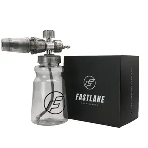 Fastlane Foam Cannon - 1.1mm and 1.2mm Orifice for Thick Foam - Adjustable Spray Nozzle -High-Quality Brass & Stainless Steel - Translucent Bottle - Foam Cannon
