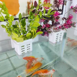 Aquarium Planting Cups Set, Suitable for Aquatic Plants, Decorative Fish Tank Accessories, Wall Mount/glue Install Options