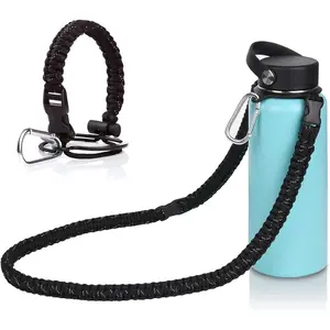 Paracord Handle Carrier Holder with  Strap,Compatible with  Wide Mouth Water Bottles