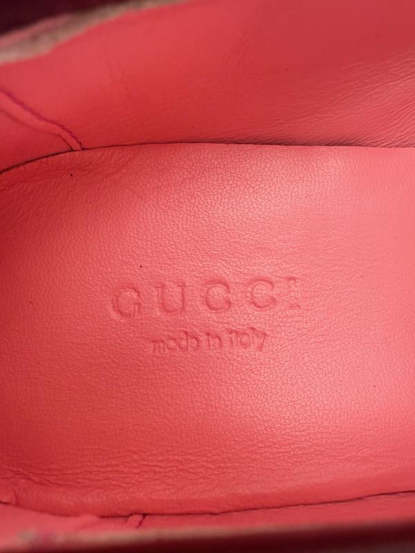 Gucci Jordaan Horsebit Pink Canvas Loafers Flat Shoes Size 7.5