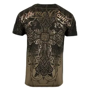 Xtreme Couture By Affliction Men's T-Shirt DECRETUM Brown Crewneck Cotton