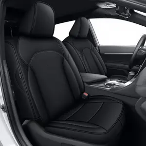 Custom Fit Full Set Seat Covers for Toyota Camry 2025 XLE/XSE, Pet-Friendly Waterproof Faux Leather, Stain-Resistant Easy-Clean Non-Slip Black Car Interior Protectors