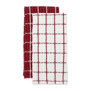 Design Imports 20x30" Set/ 2 Windowpane Waffle Kitchen Towels