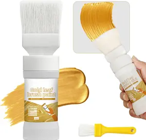 Liquid Gold Paint, 2 In1 DIY Home Gold Foil Paint, Gold Leaf Brush Paint, Water-Based, Fade-Resistant Repair Paint, Suitable For Crafts, Wood, Canvas, Furniture And Art Supplies. (180ml/ 6.35 Oz)-FURRELOR